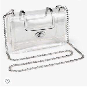 Clear Purse with Silver Hardware